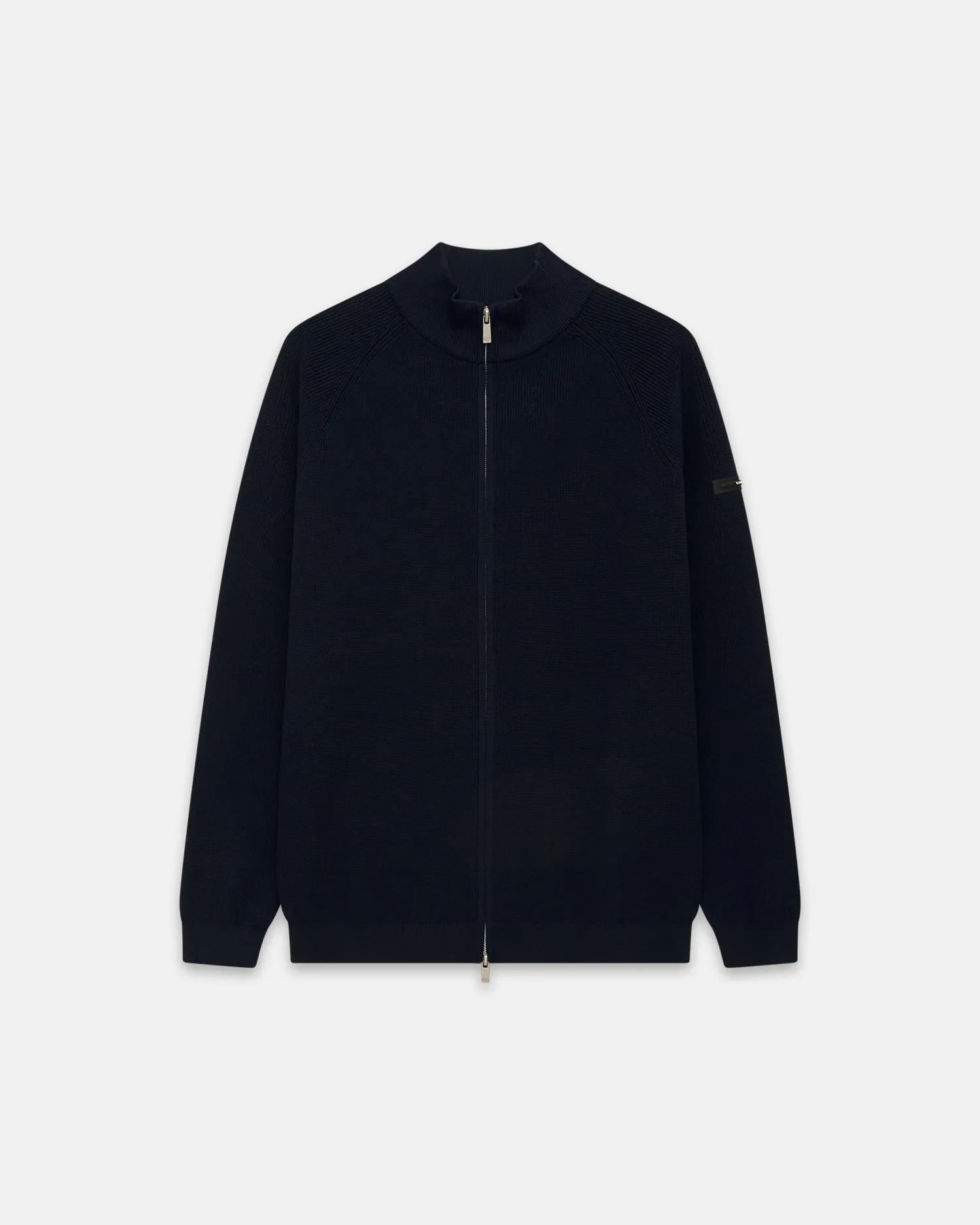 Outlet Maglia a Costa Inglese con Full Zip / Uomo Maglieria