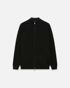 Outlet Maglia a Costa Inglese con Full Zip / Uomo Maglieria