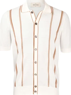 Best Maglia Camicia con Fantasia a Righe / Beige Uomo Polo