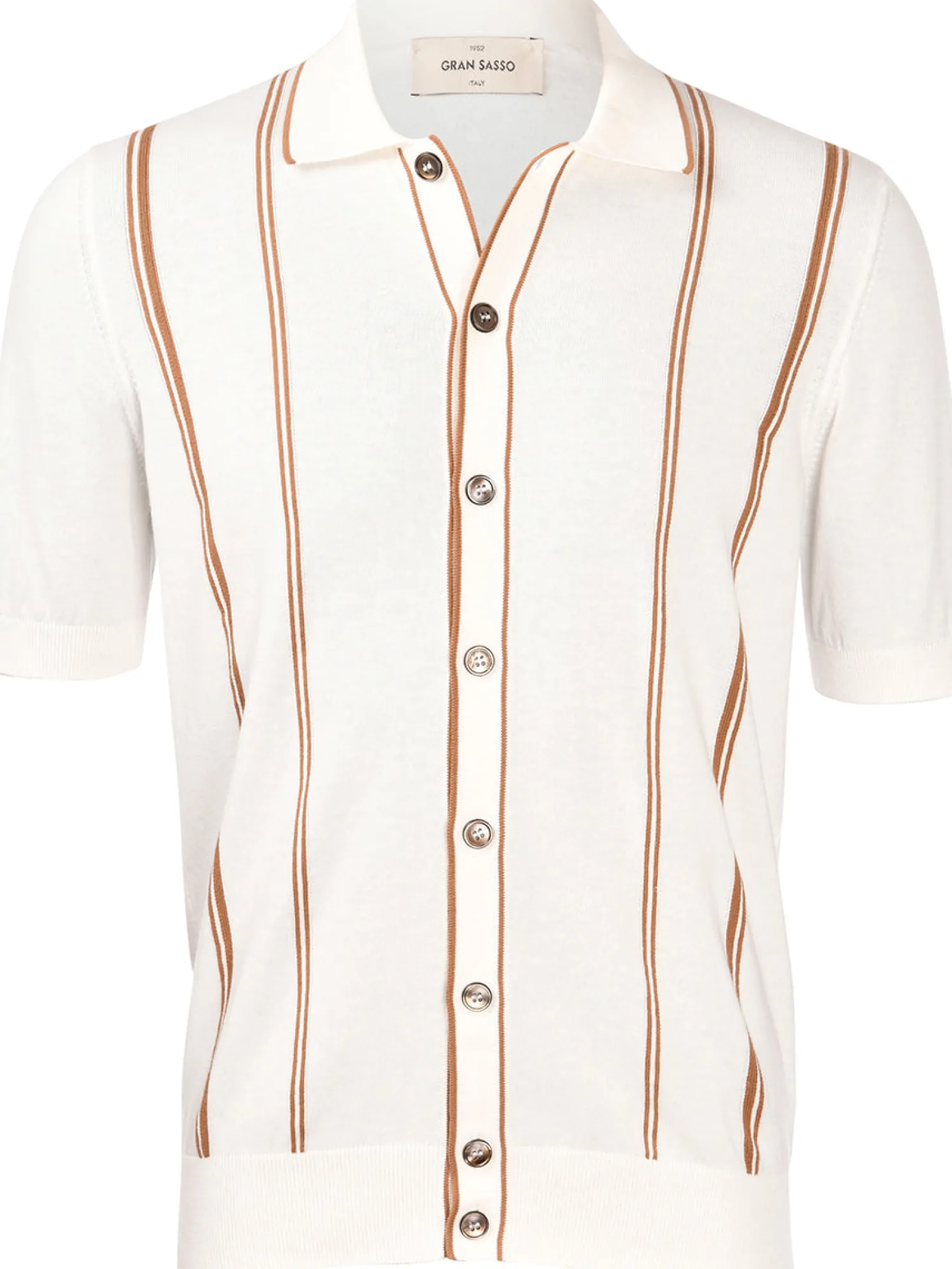 Best Maglia Camicia con Fantasia a Righe / Beige Uomo Polo