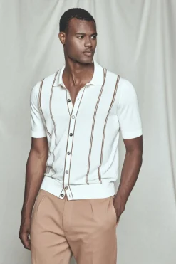 Best Maglia Camicia con Fantasia a Righe / Beige Uomo Polo