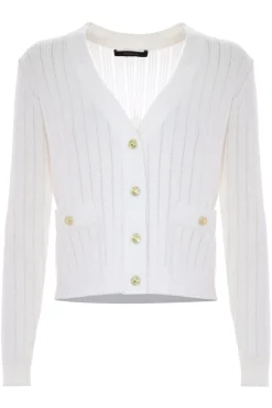 Online Maglia Cardigan con Tasche / Beige Donna Maglieria