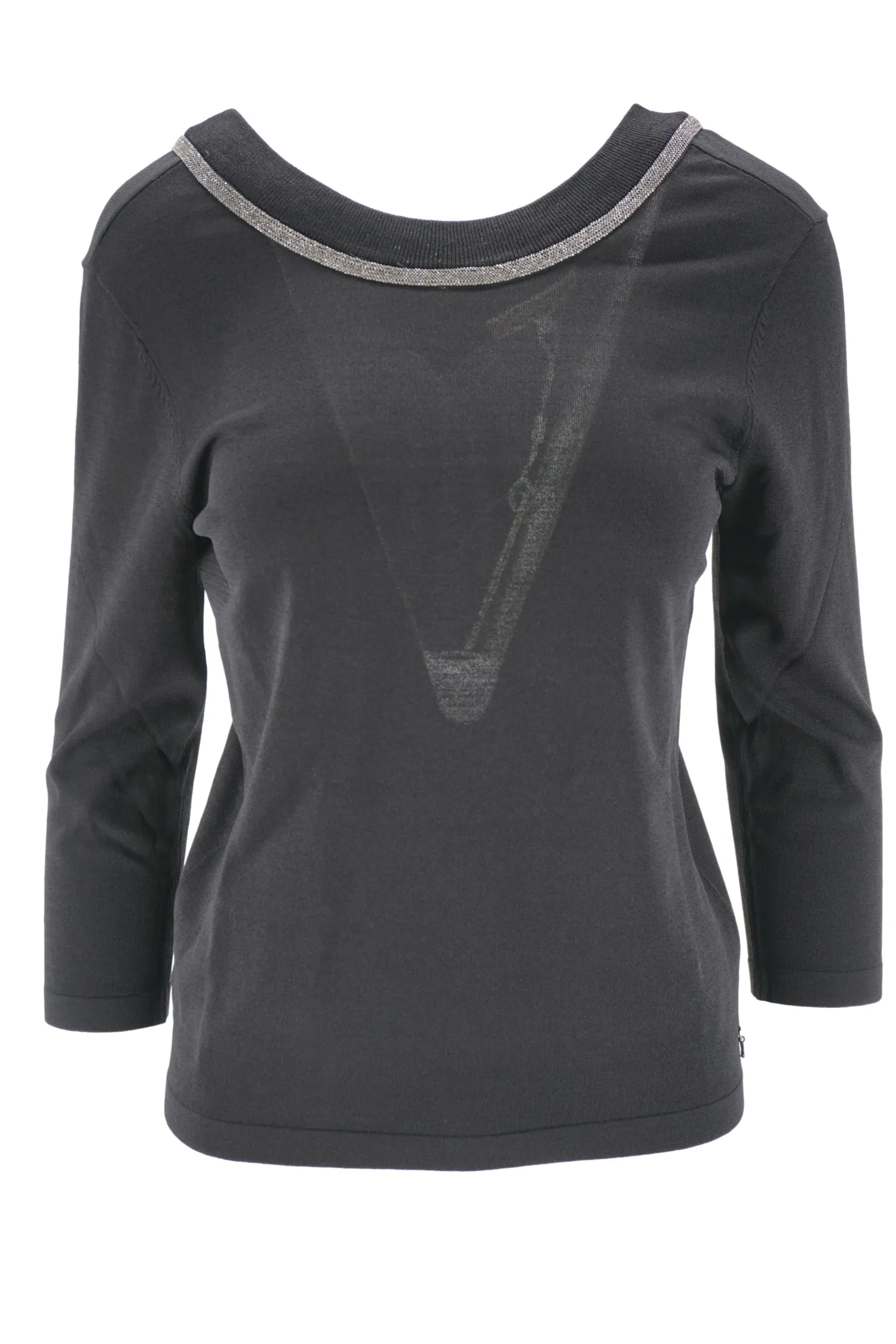 Hot Maglia con Dettaglio Brillante sul Girocollo / Donna Maglieria
