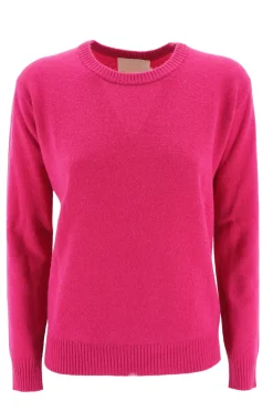 Best Maglia da Donna Girocollo in Cashmere / Fucsia Donna Maglieria