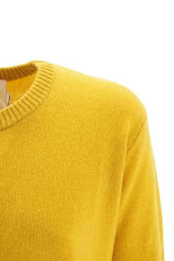 Clearance Maglia da Donna Girocollo in Cashmere / Giallo Donna Maglieria