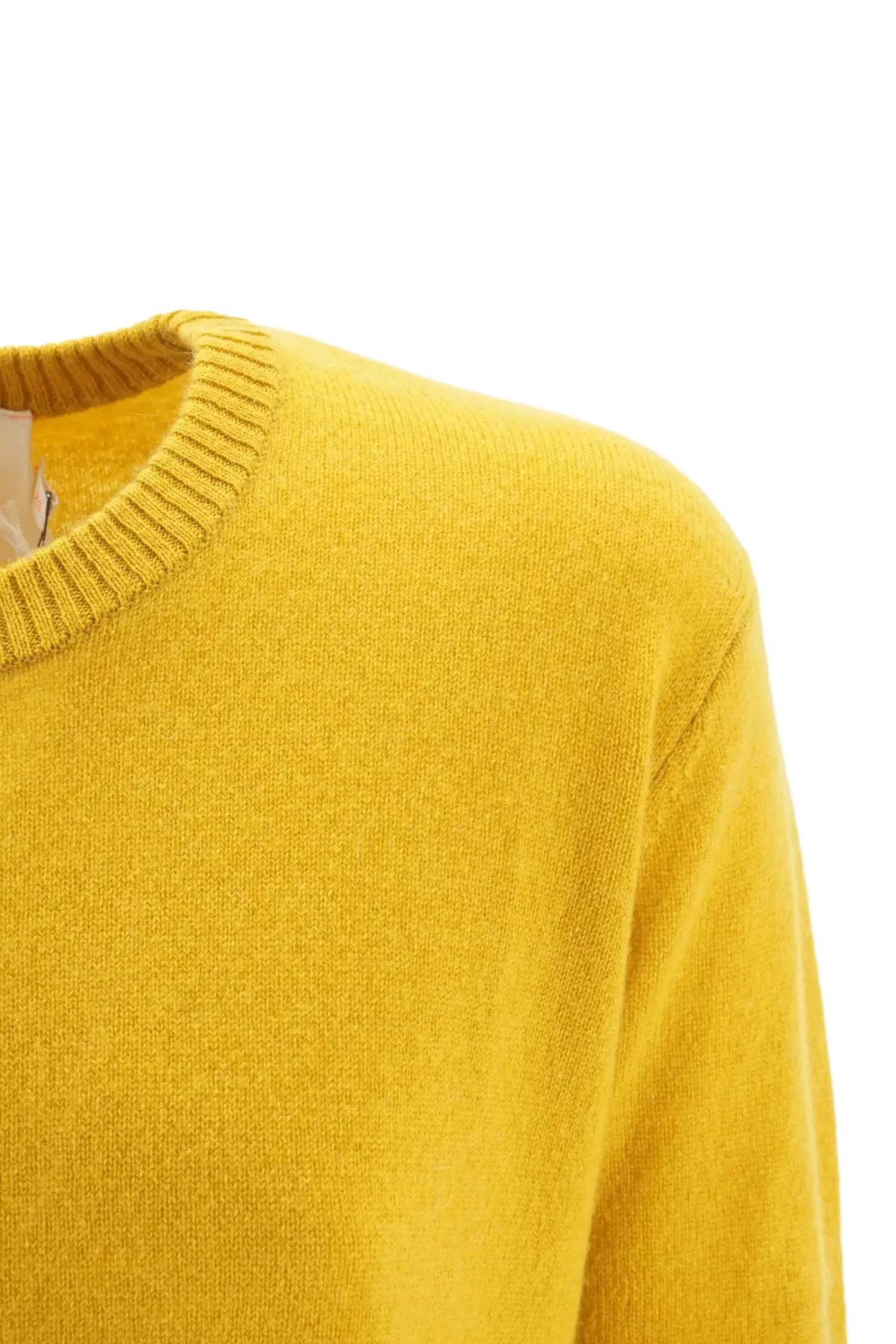 Clearance Maglia da Donna Girocollo in Cashmere / Giallo Donna Maglieria