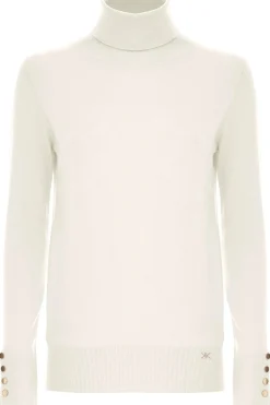 New Maglia Dolcevita con Bottoni sui Polsini / Donna Maglieria