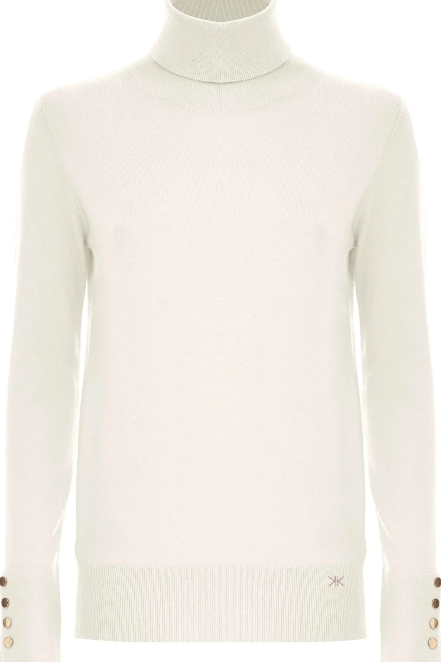 New Maglia Dolcevita con Bottoni sui Polsini / Donna Maglieria