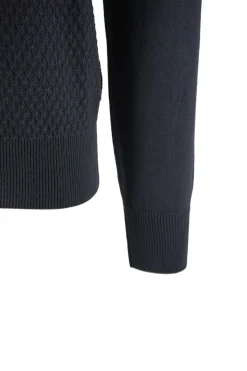 Hot Maglia Dolcevita con Tramatura Frontale / Blu Uomo Maglieria