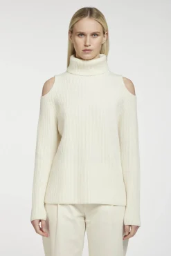 Sale Maglia Dolcevita in Pura Lana / Bianco Donna Maglieria