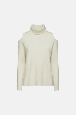 Sale Maglia Dolcevita in Pura Lana / Bianco Donna Maglieria