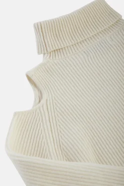 Sale Maglia Dolcevita in Pura Lana / Bianco Donna Maglieria