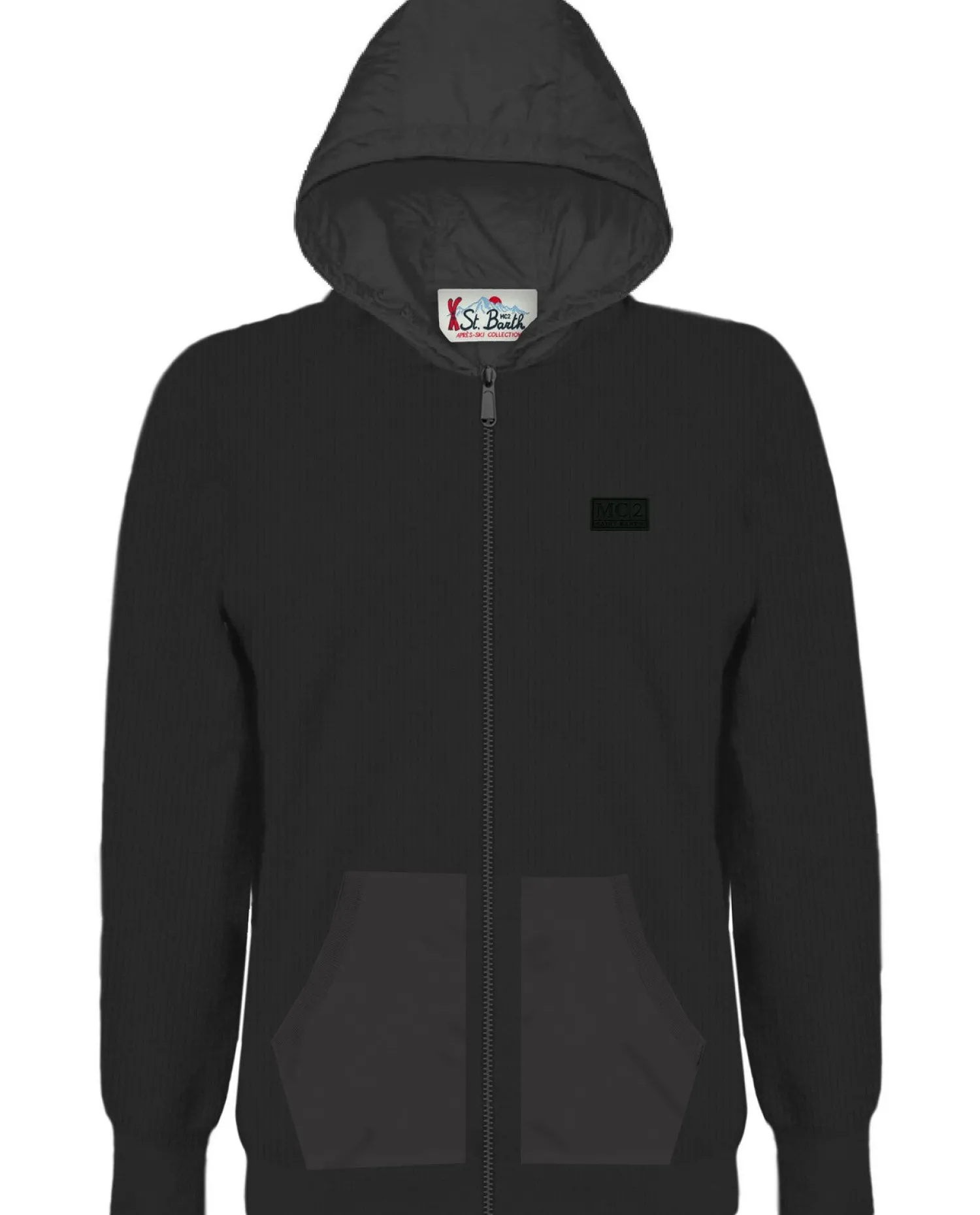 Hot Maglia Full Zip con Cappuccio in Tessuto Tecnico / Uomo Maglieria