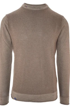 Discount Maglia Girocollo con Dettaglio a Rilievo / Marrone Uomo Maglieria
