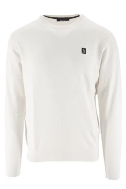 Hot Maglia Girocollo con Tramatura / Bianco Uomo Maglieria