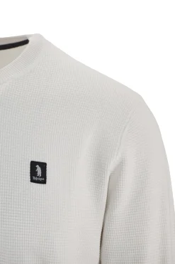 Hot Maglia Girocollo con Tramatura / Bianco Uomo Maglieria