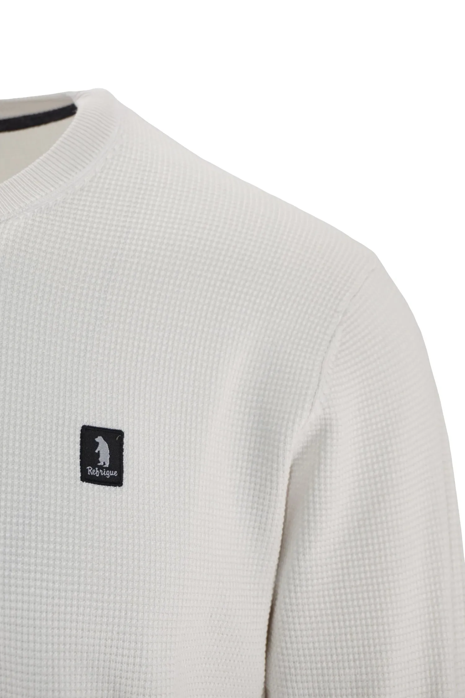 Hot Maglia Girocollo con Tramatura / Bianco Uomo Maglieria