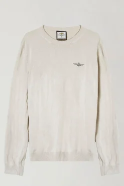 Maglia Girocollo in Cotone con Logo / Uomo Maglieria