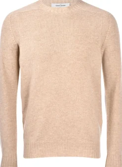 Discount Maglia Girocollo in Lana / Beige Uomo Maglieria