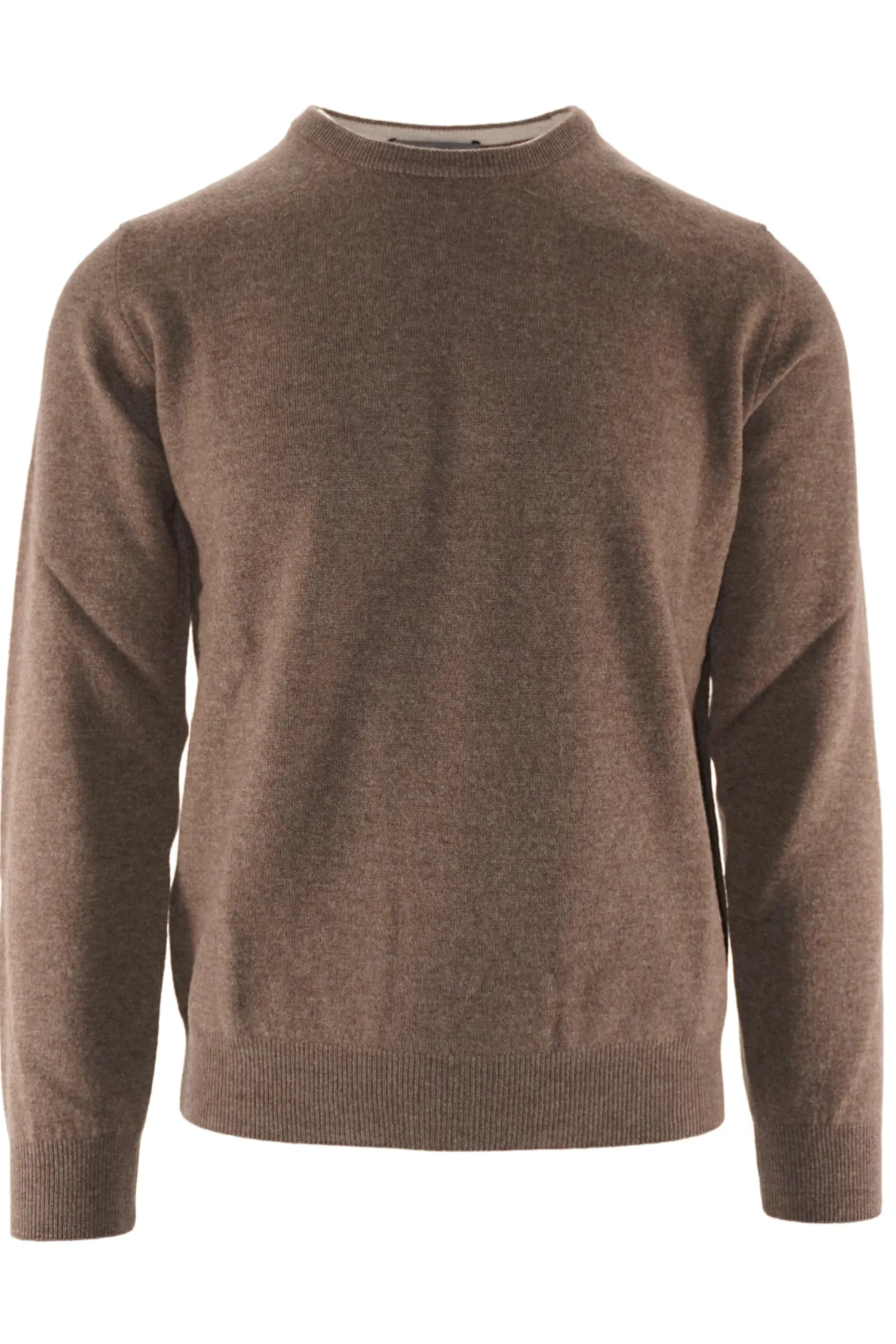 Clearance Maglia Girocollo in Misto Cashmere / Marrone Uomo Maglieria