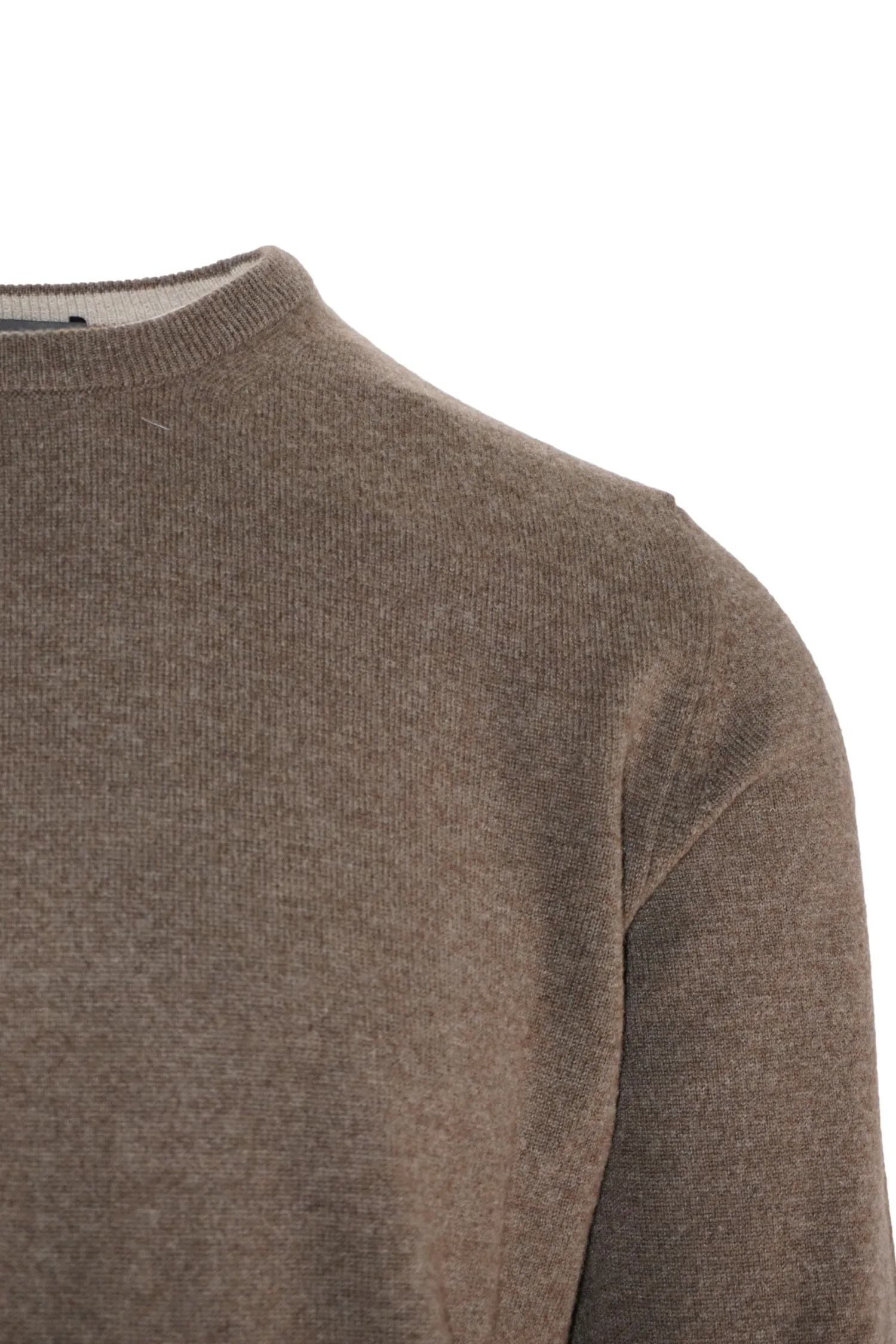 Clearance Maglia Girocollo in Misto Cashmere / Marrone Uomo Maglieria