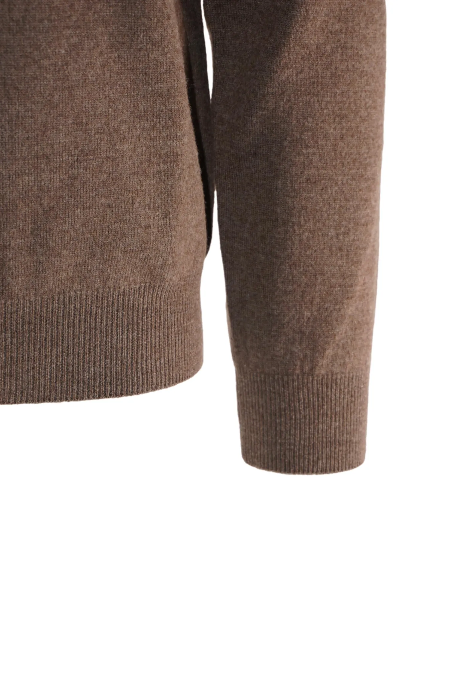Clearance Maglia Girocollo in Misto Cashmere / Marrone Uomo Maglieria