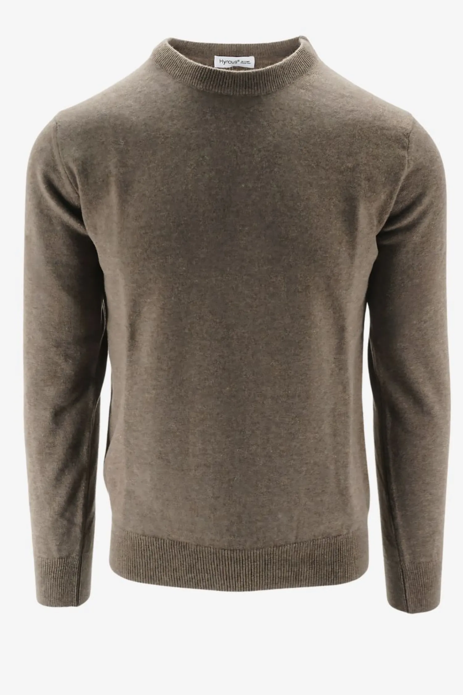 Online Maglia Girocollo in Puro Cashmere / Tortora Uomo Maglieria