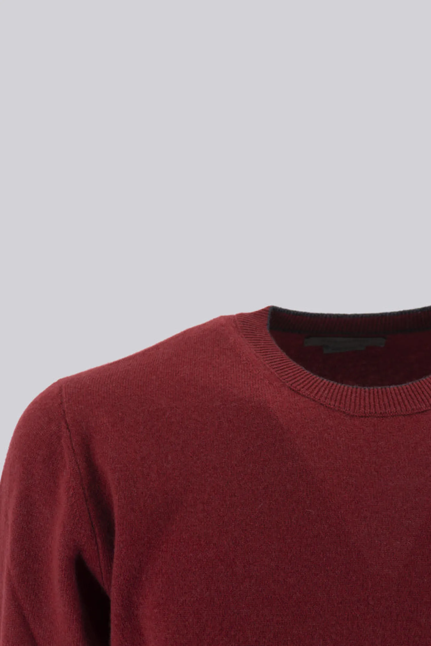 Clearance Maglia Girocollo in Sublime Cashemere / Bourdeaux Uomo Maglieria