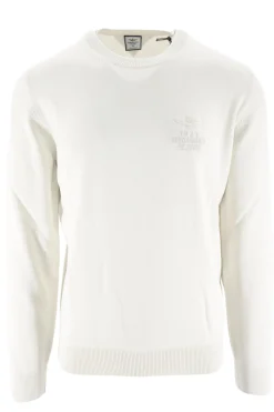 Online Maglia in Cotone con Logo / Bianco Uomo Maglieria