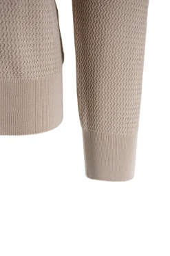 Online Maglia in Cotone con Tramatura / Beige Uomo Maglieria