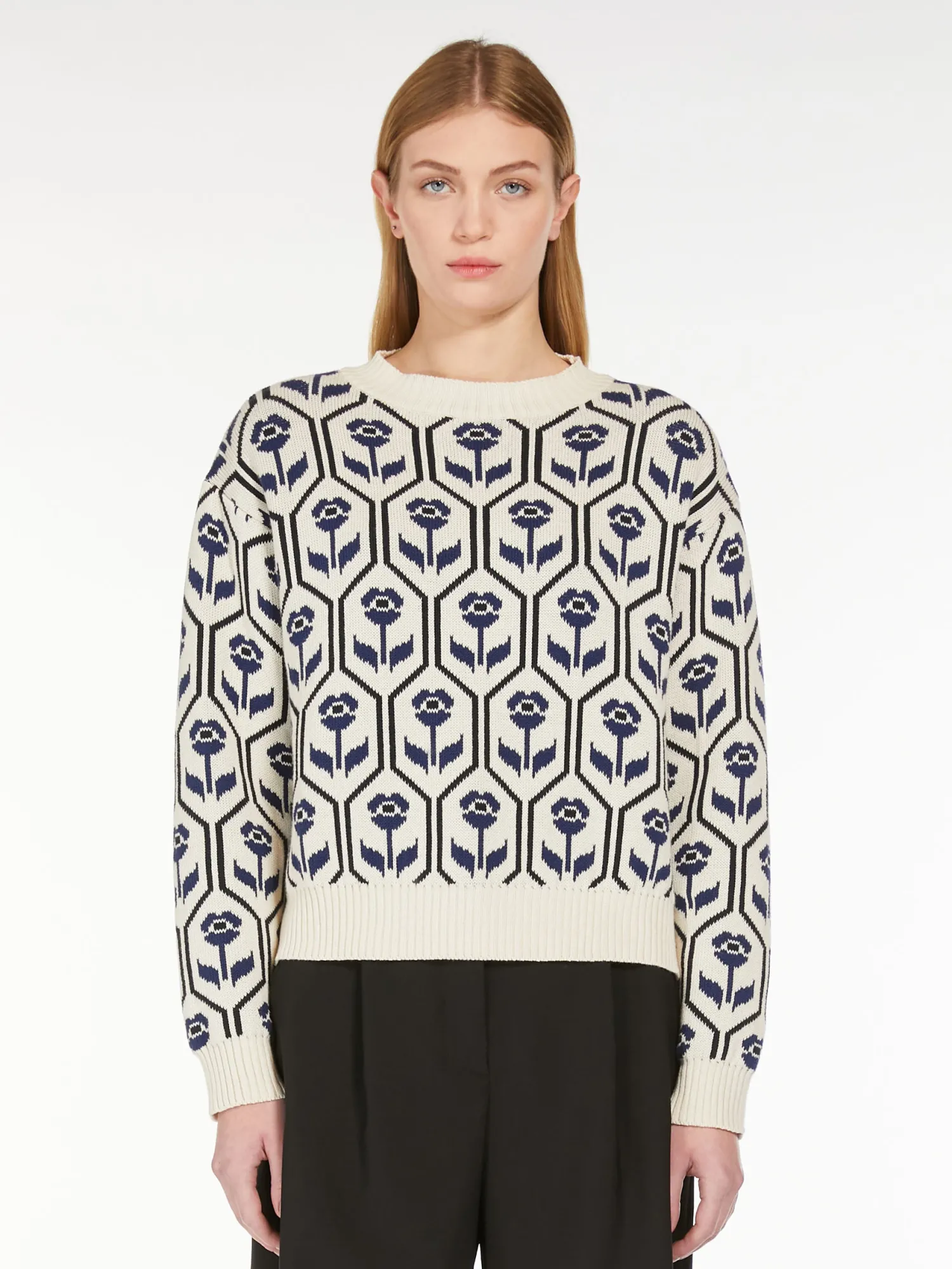 Clearance Maglia in Cotone Jacquard / Donna Maglieria