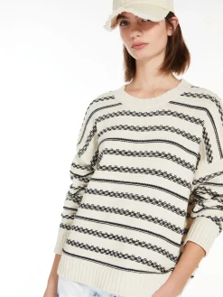 Online Maglia in Filato di Cotone a Righe / Donna Maglieria