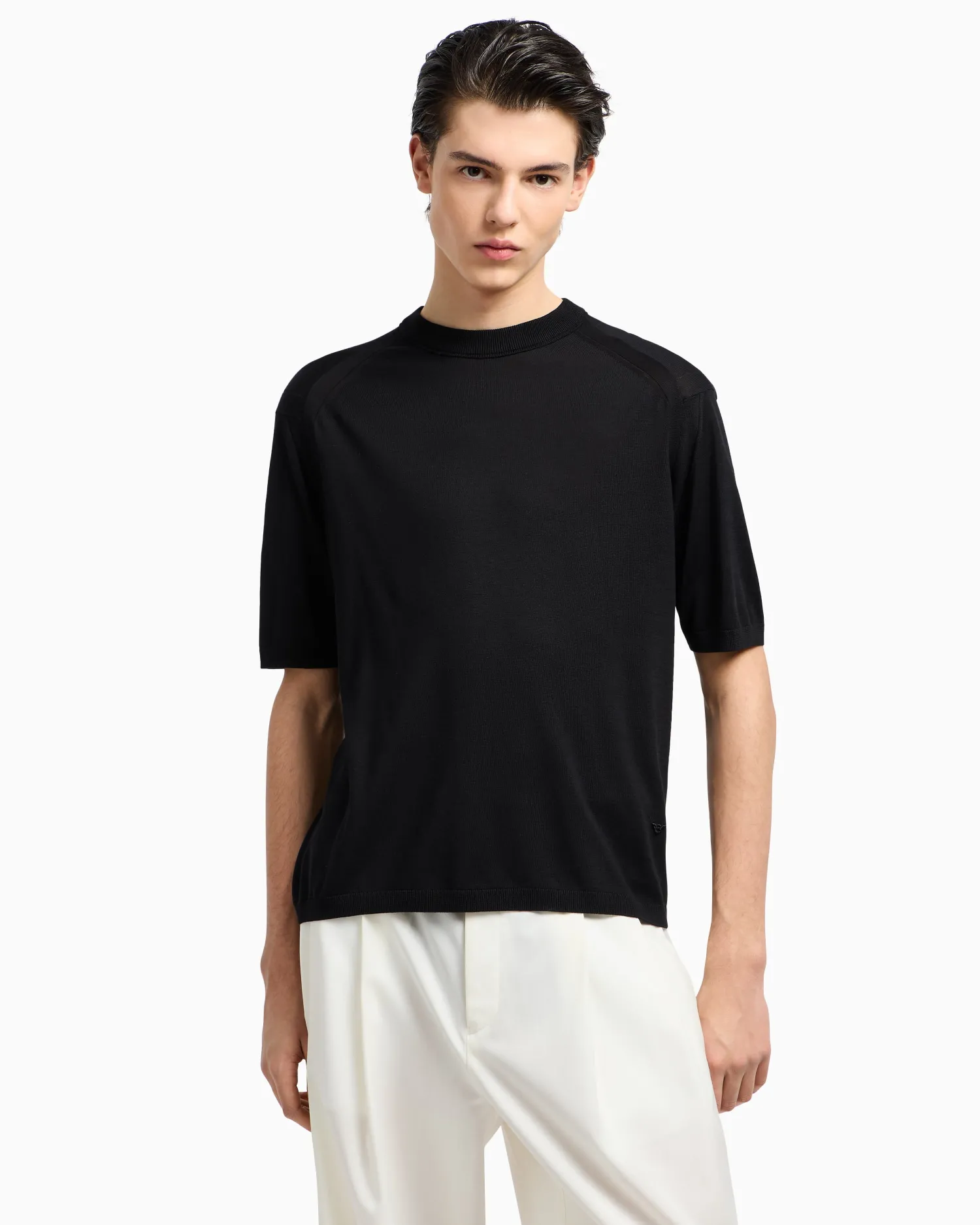 Sale Maglia in Misto Lyocell Punto Rasato / Uomo T-shirt
