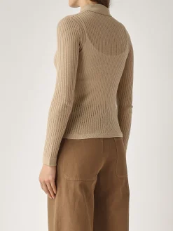 Maglia Polo in Lana e Seta / Donna Maglieria