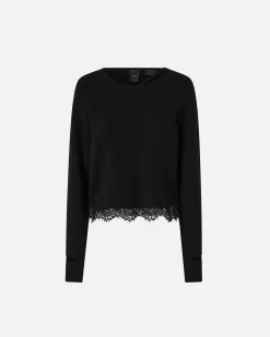 New Maglioncino a Coste con Pizzo al Fondo / Donna Maglieria