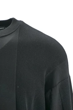 Online Maglione a Costine con Inserti / Uomo Maglieria