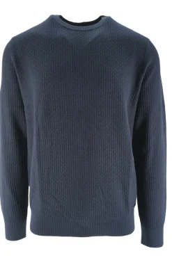 Outlet Maglione in Cotone e Cashmere con Lavorazione / Uomo Maglieria