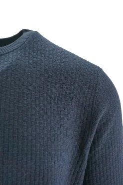 Outlet Maglione in Cotone e Cashmere con Lavorazione / Uomo Maglieria
