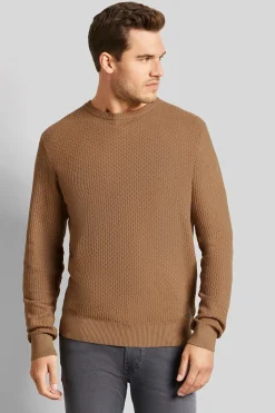 Outlet Maglione in Cotone e Cashmere con Lavorazione / Beige Uomo Maglieria