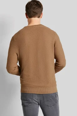Outlet Maglione in Cotone e Cashmere con Lavorazione / Beige Uomo Maglieria