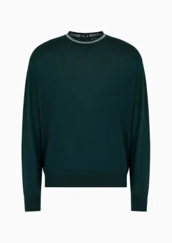 Discount Maglione in Lana Rasata con Logo / Uomo Maglieria