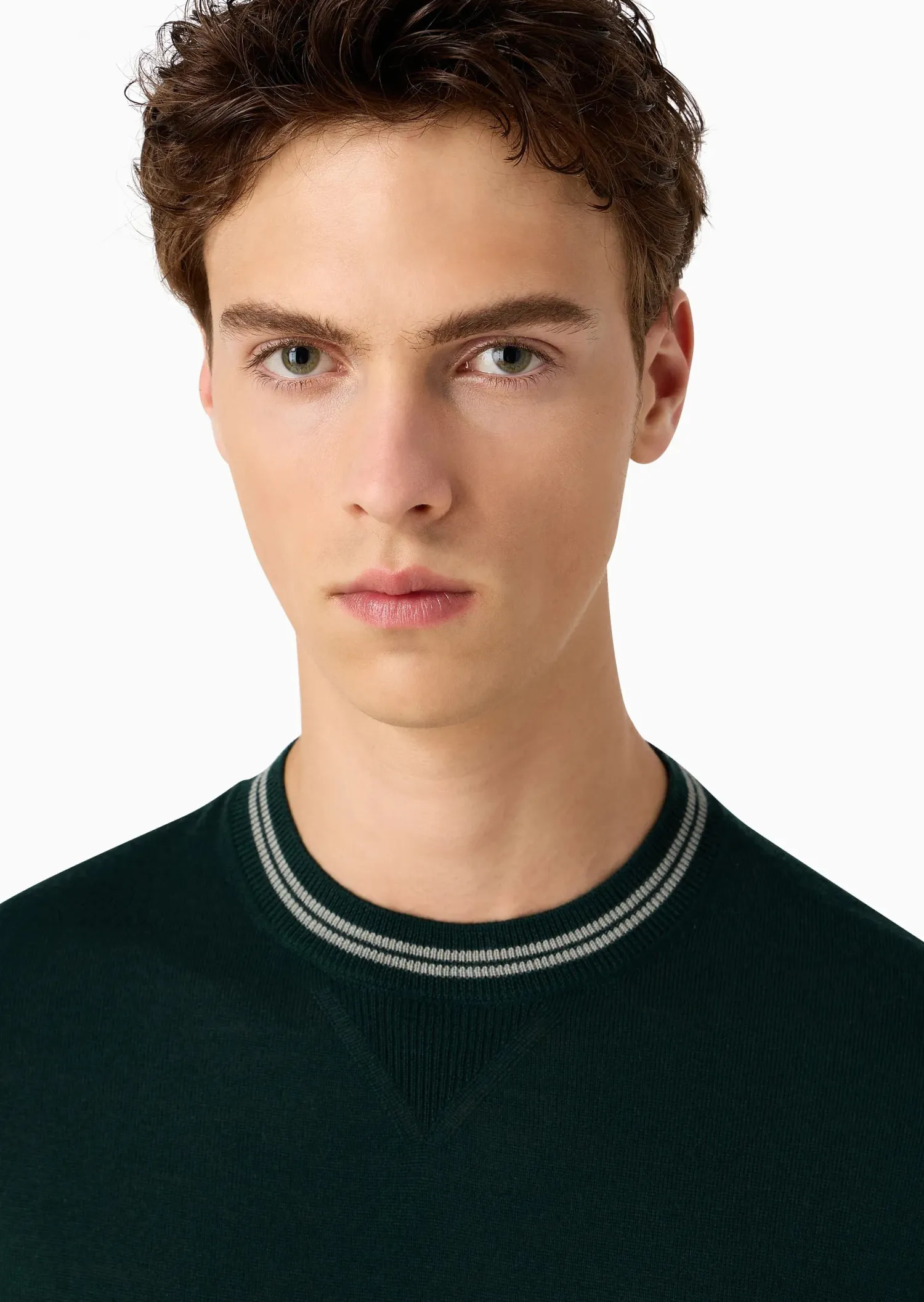Discount Maglione in Lana Rasata con Logo / Uomo Maglieria