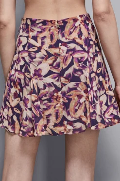 Hot Minigonna con Zip in Georgette Fantasia / Donna Gonne