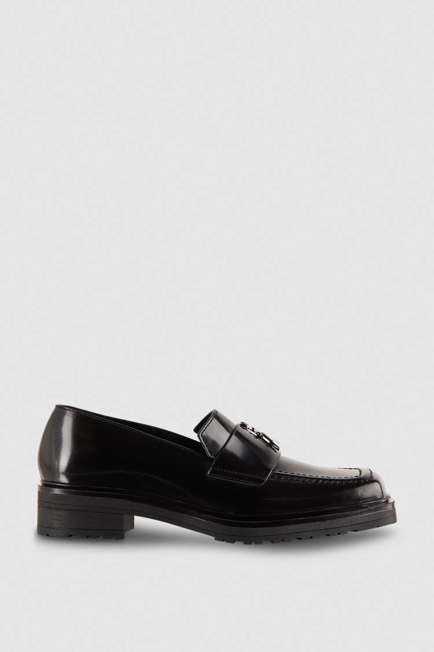 Clearance Mocassini con Punta Quadrata in Pelle / Donna Scarpe Basse
