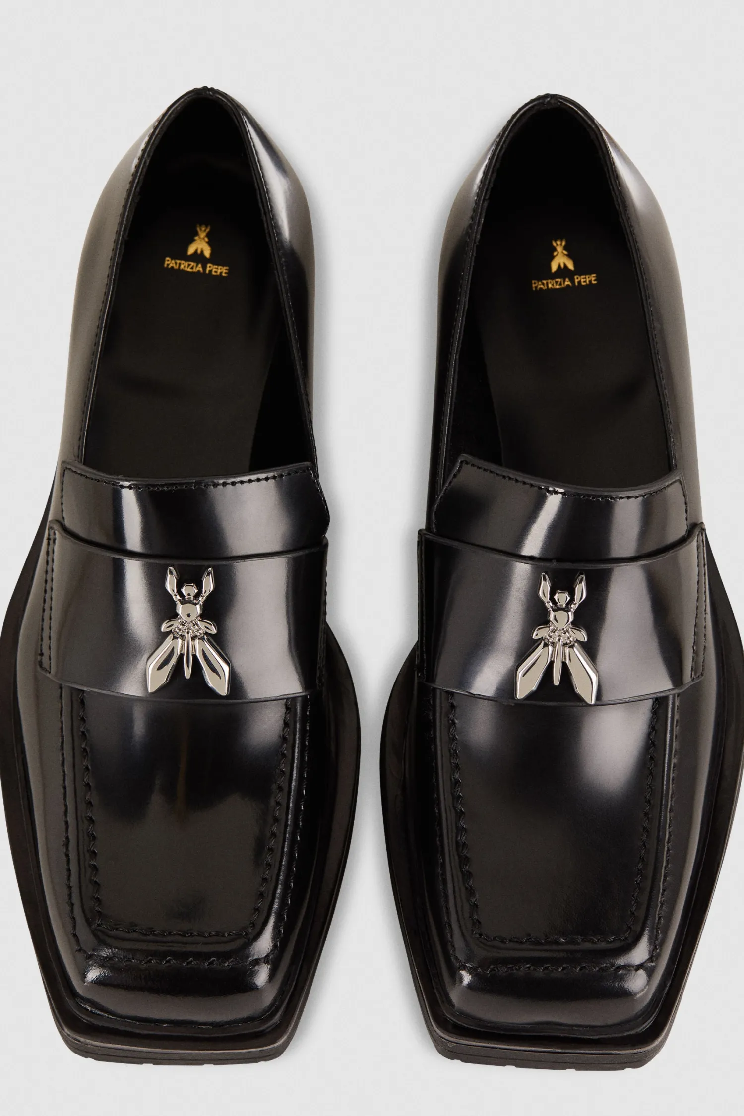Clearance Mocassini con Punta Quadrata in Pelle / Donna Scarpe Basse
