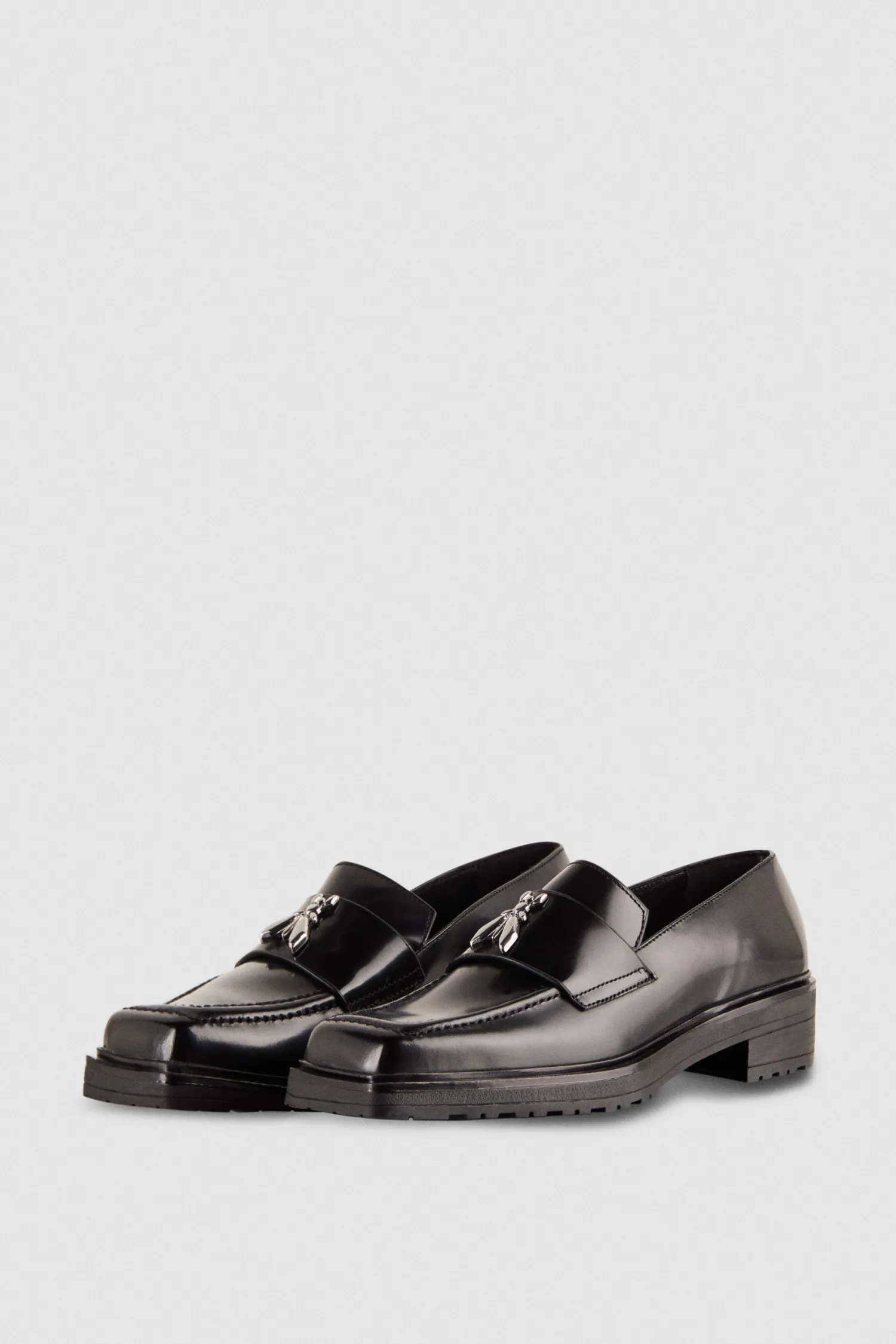 Clearance Mocassini con Punta Quadrata in Pelle / Donna Scarpe Basse