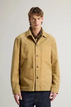 New Overshirt in Canvas di Puro Cotone / Uomo Camicie