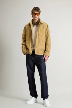 New Overshirt in Canvas di Puro Cotone / Uomo Camicie