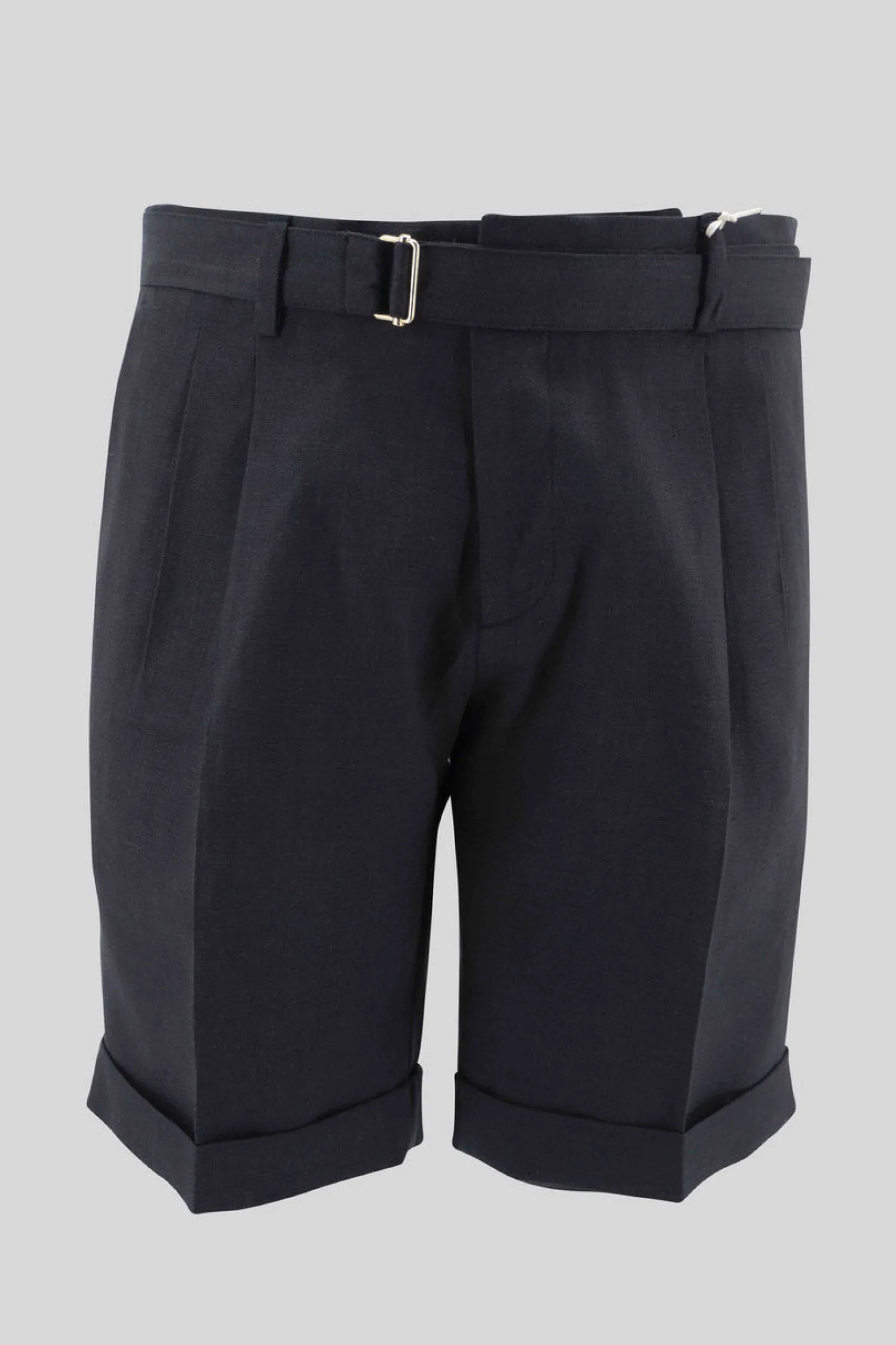 Hot Pantaloncino in Lino con Cintura / Nero Uomo Pantaloncini