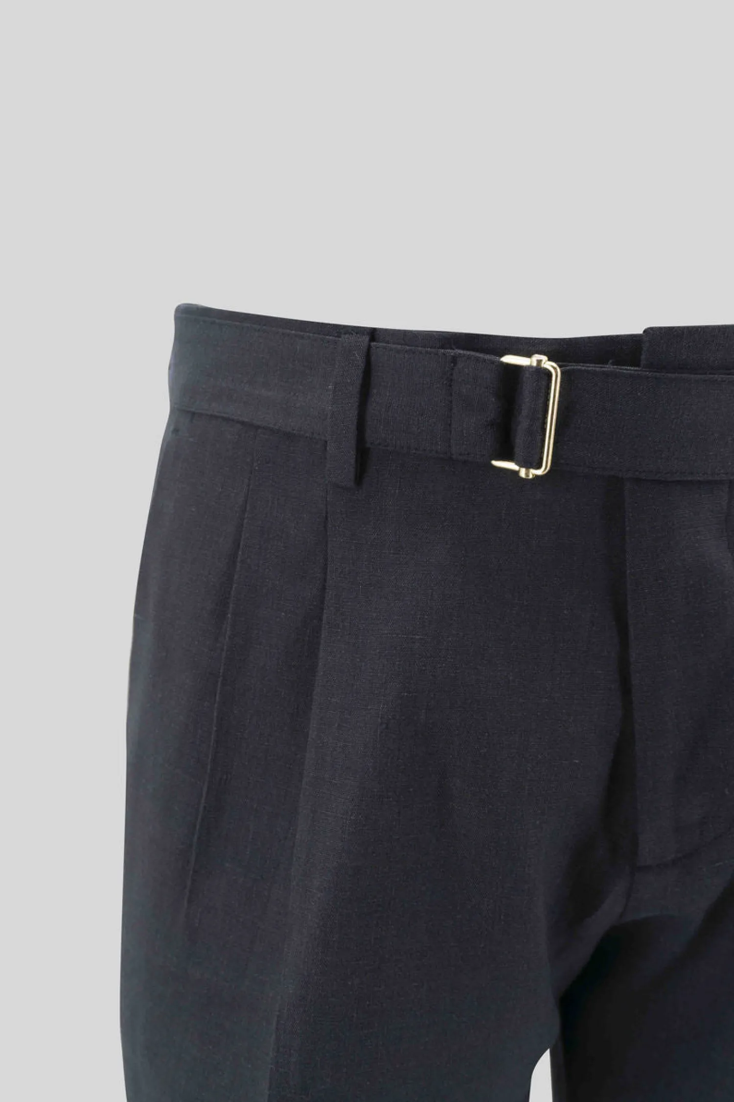 Hot Pantaloncino in Lino con Cintura / Nero Uomo Pantaloncini
